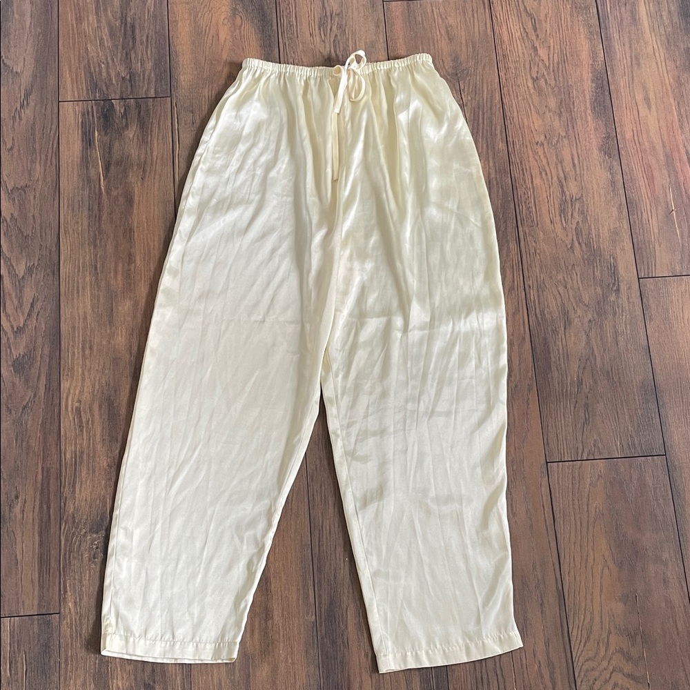 Vintage Butter Yellow Satin Pants